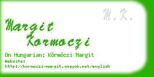 margit kormoczi business card